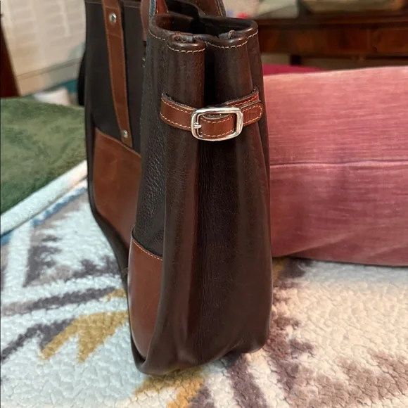 Col. Littleton Brown and Black Leather Women's Beautifully Crafted Handbag - Picture 3 of 8